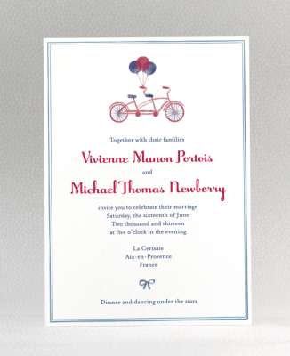 French Bicycle: Wedding Invitation