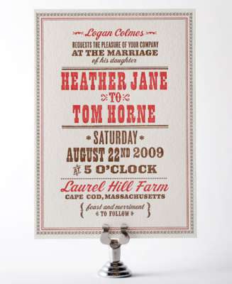 Heartland Letterpress Wedding Invitation