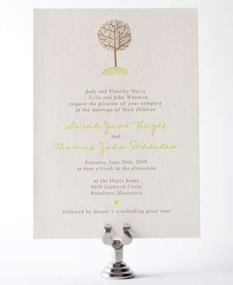 Home Sweet Home Letterpress Wedding Invitation