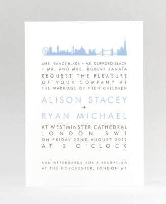 London Skyline---Wedding Invitation