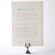 London Skyline: Letterpress Wedding Invitation