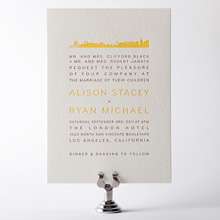 Los Angeles Skyline: Letterpress Wedding Invitation