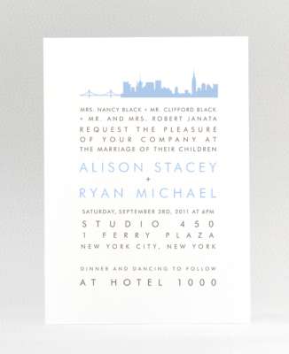 New York City Skyline: Wedding Invitation
