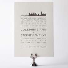 New York City Skyline: Letterpress Wedding Invitation