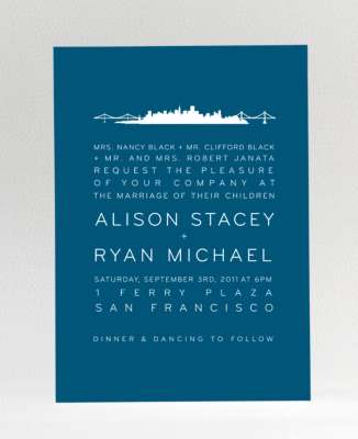 San Francisco Skyline: Wedding Invitation
