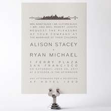 San Francisco Skyline: Letterpress Wedding Invitation