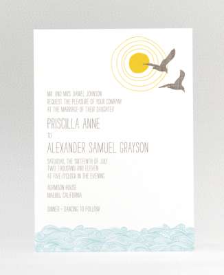 Seagulls: Wedding Invitation
