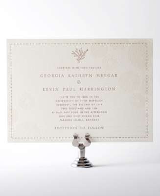 Seashore Letterpress Wedding Invitation