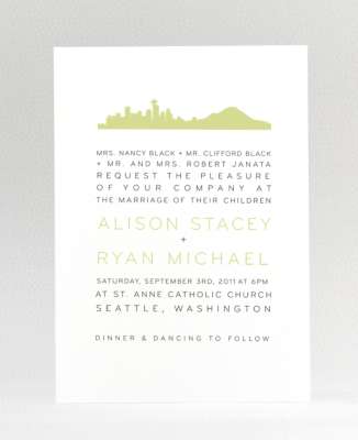 Seattle Skyline: Wedding Invitation