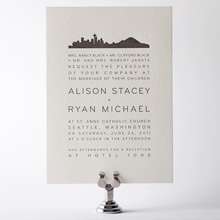 Seattle Skyline: Letterpress Wedding Invitation