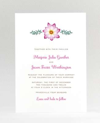 Tropical Paradise: Wedding Invitation