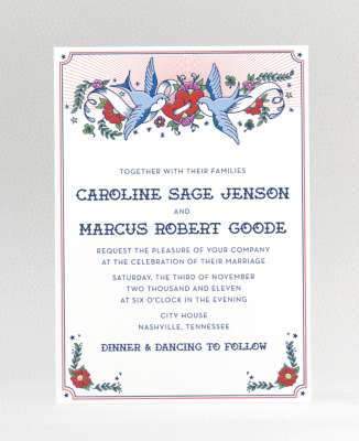 Vintage Tattoo---Wedding Invitation