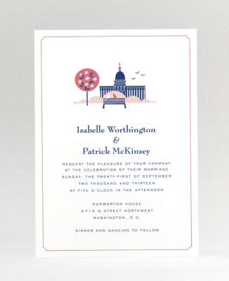 Visit Washington, D.C.---Wedding Invitation