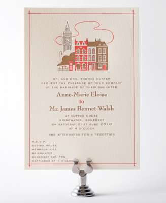 Visit London Letterpress Wedding Invitation