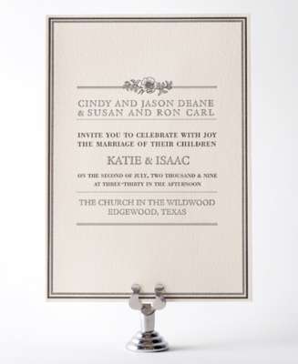 Wildwood Letterpress Wedding Invitation