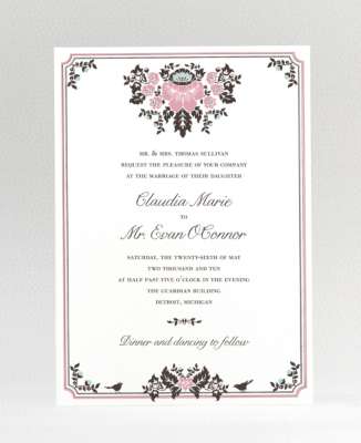 Woodland Damask: Wedding Invitation