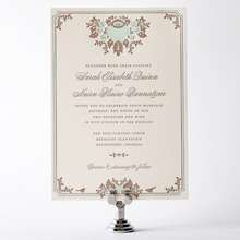 Woodland Damask: Letterpress Wedding Invitation