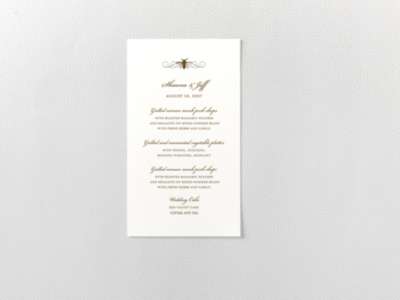 Belle Epoque---Letterpress Menu Card