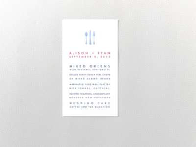 Boston Skyline ---Letterpress Menu Card