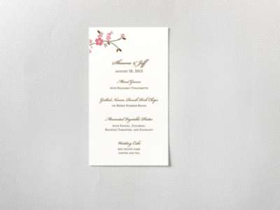 Cherry Blossom---Menu Card