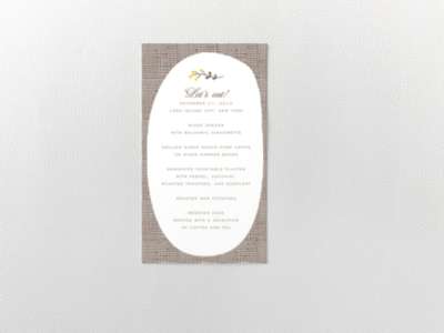 Darling Bud: Menu Card