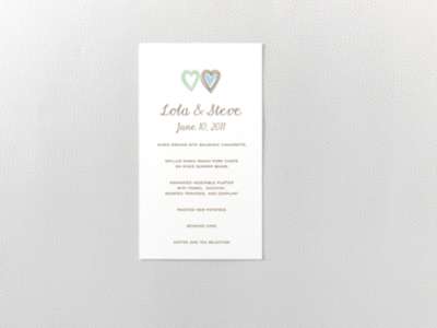 Daydream ---Letterpress Menu Card
