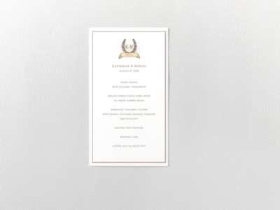Elegant Equestrian---Menu Card