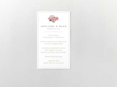 English Rose: Menu Card