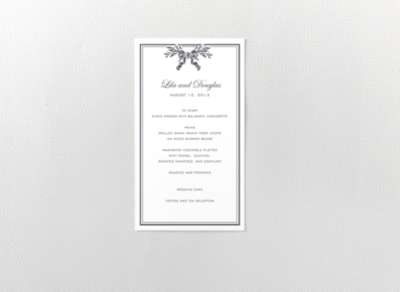 French Bow: Menu Card