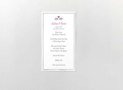 Love Knot: Menu Card