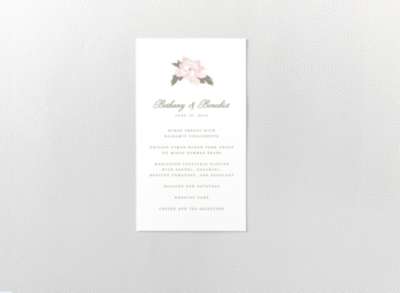 Romantic Garden---Menu Card