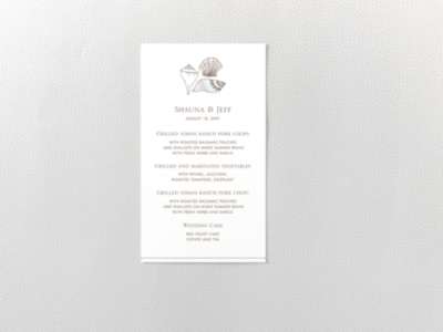 Seashore---Letterpress Menu Card