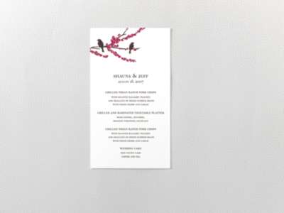 Sparrows---Letterpress Menu Card