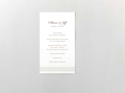 Tides  Menu Card