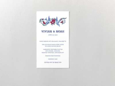 Vintage Tattoo---Menu Card