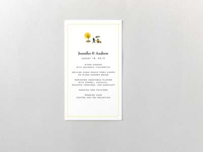 Visit New York ---Letterpress Menu Card