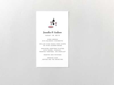 Visit Paris ---Letterpress Menu Card