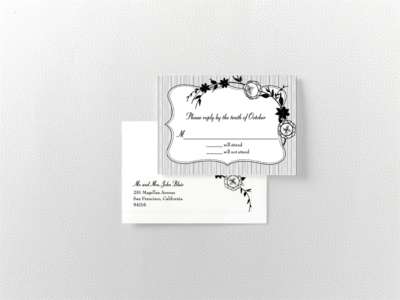 French Deco---Letterpress RSVP Card