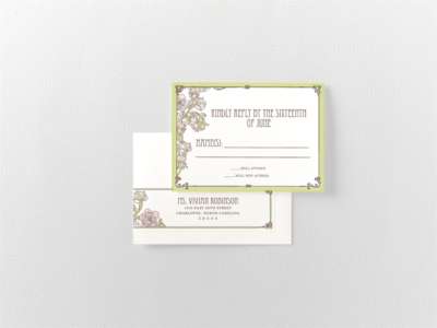 Nouveau Peonies---RSVP Card