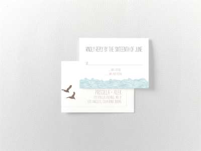 Seagulls---Letterpress RSVP Card
