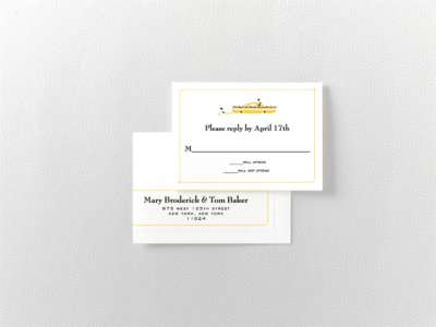 Visit New York---Letterpress RSVP Card