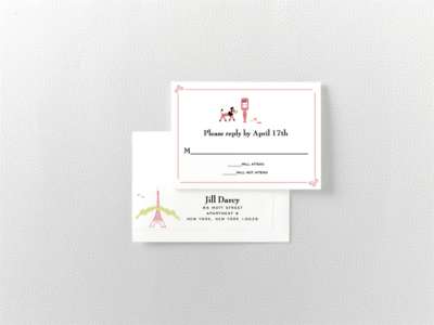 Visit Paris---Letterpress RSVP Card
