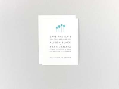 Los Angeles Skyline---Letterpress Save the Date