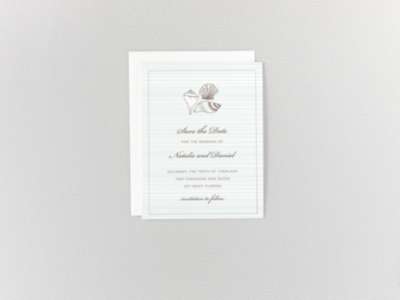 Seashore---Letterpress Save the Date