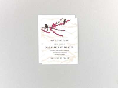 Sparrows---Letterpress Save the Date