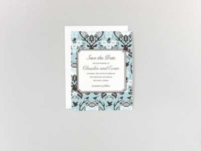 Woodland Damask---Letterpress Save the Date