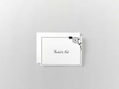 French Deco: Letterpress Folded Note Card