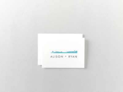 Los Angeles Skyline---Letterpress Folded Note Card