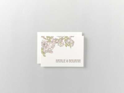 Nouveau Peonies---Folded Note Card