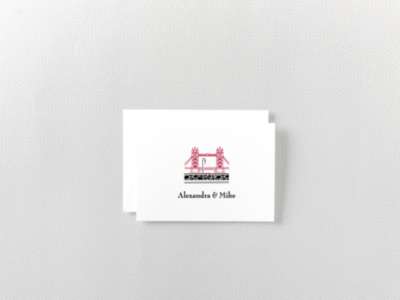 Visit London---Letterpress Folded Note Card